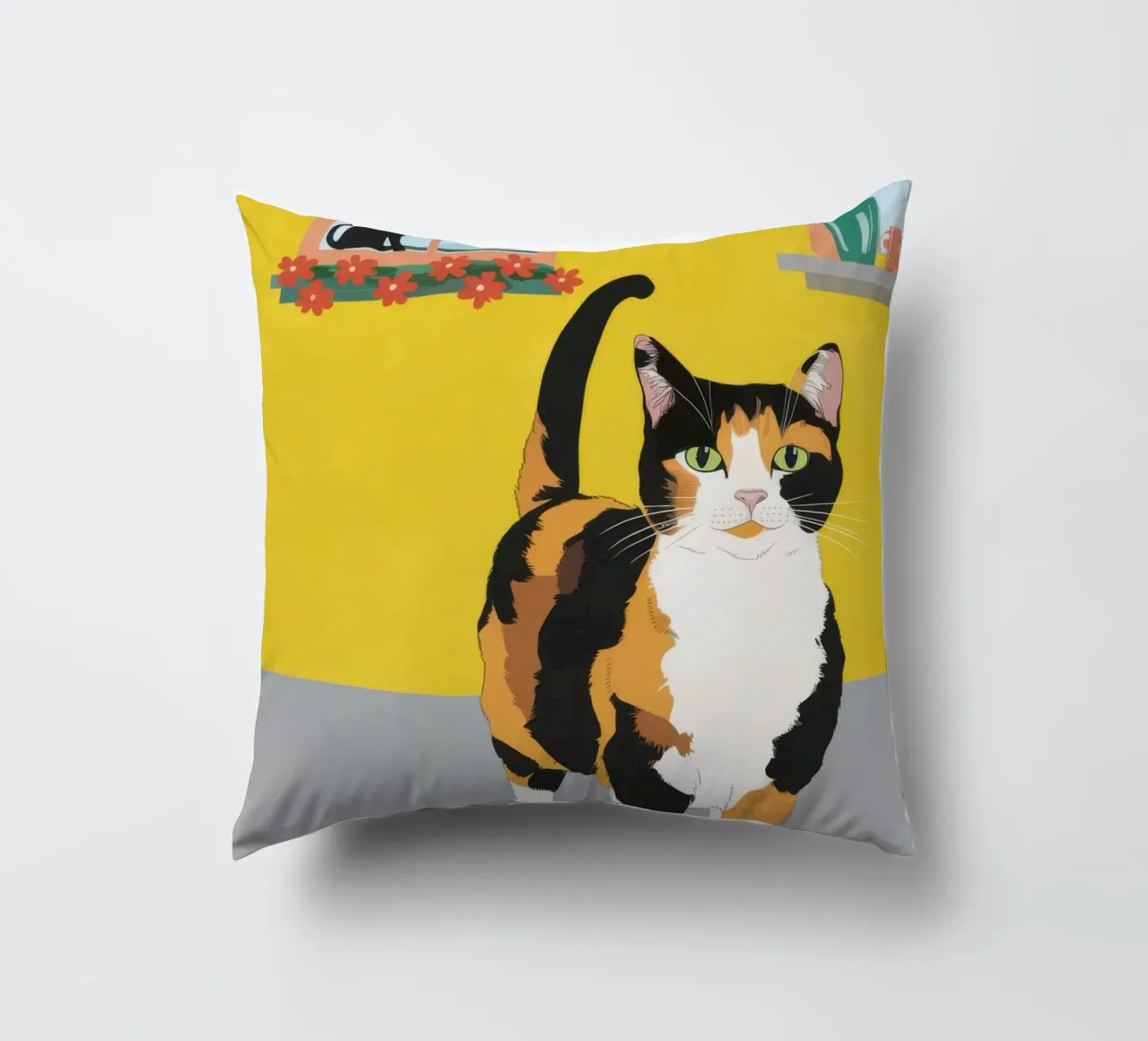 Calico Cat Poise cuscino da Frame Aura