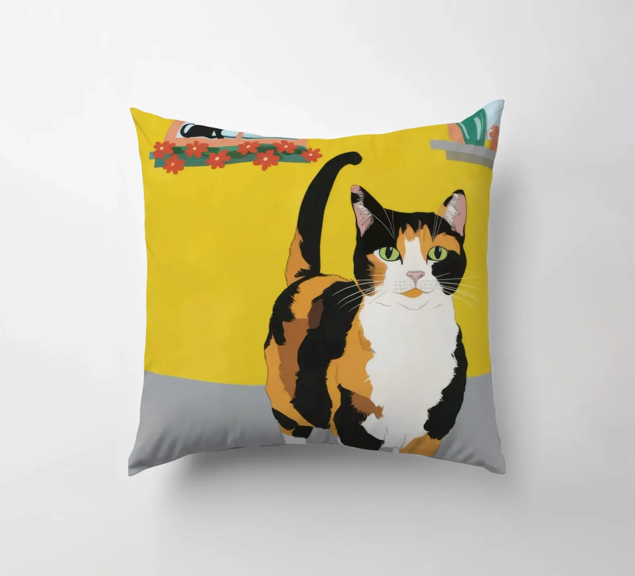 Calico Cat Poise cuscino da Frame Aura