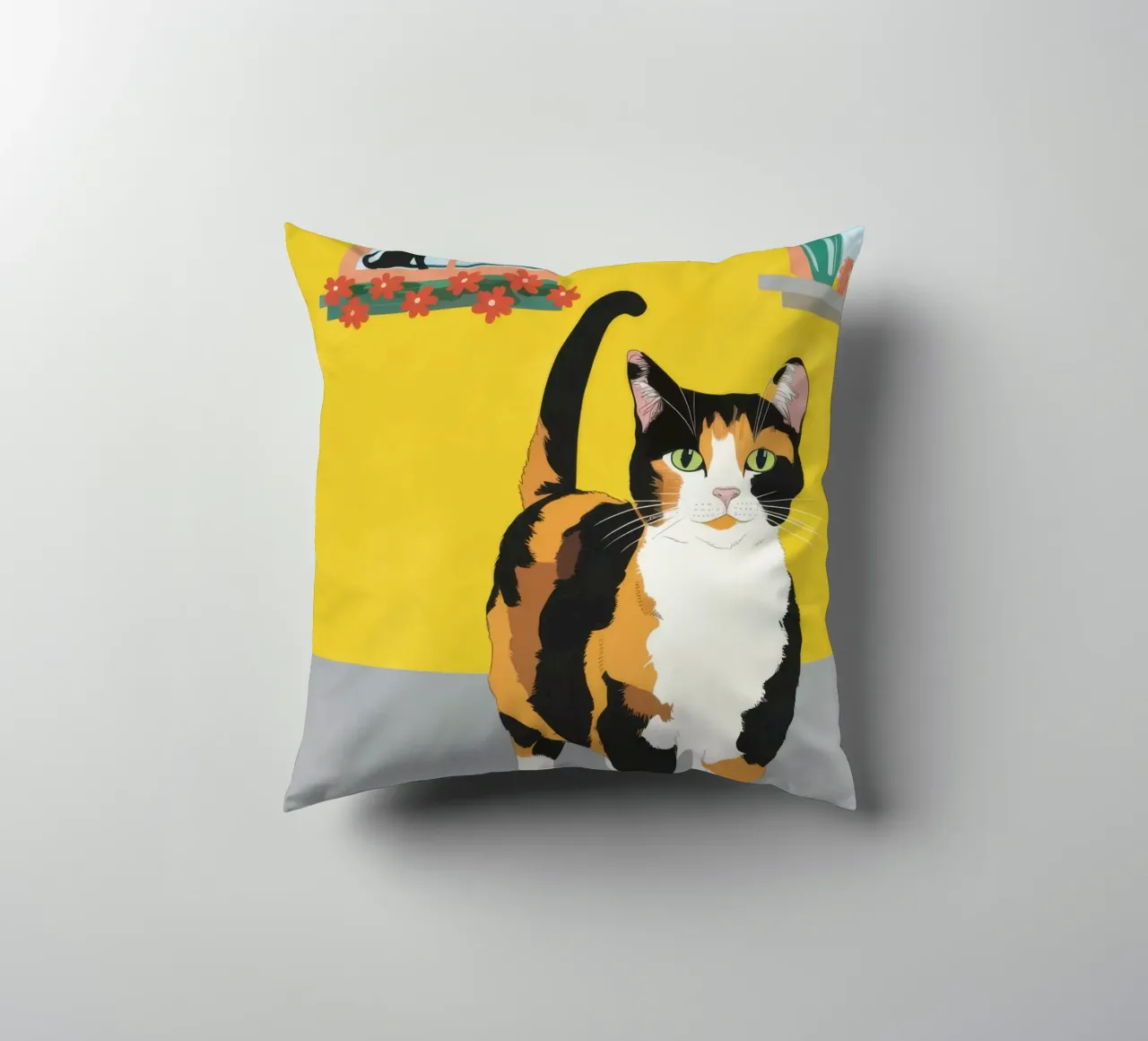 Calico Cat Poise cuscino da Frame Aura