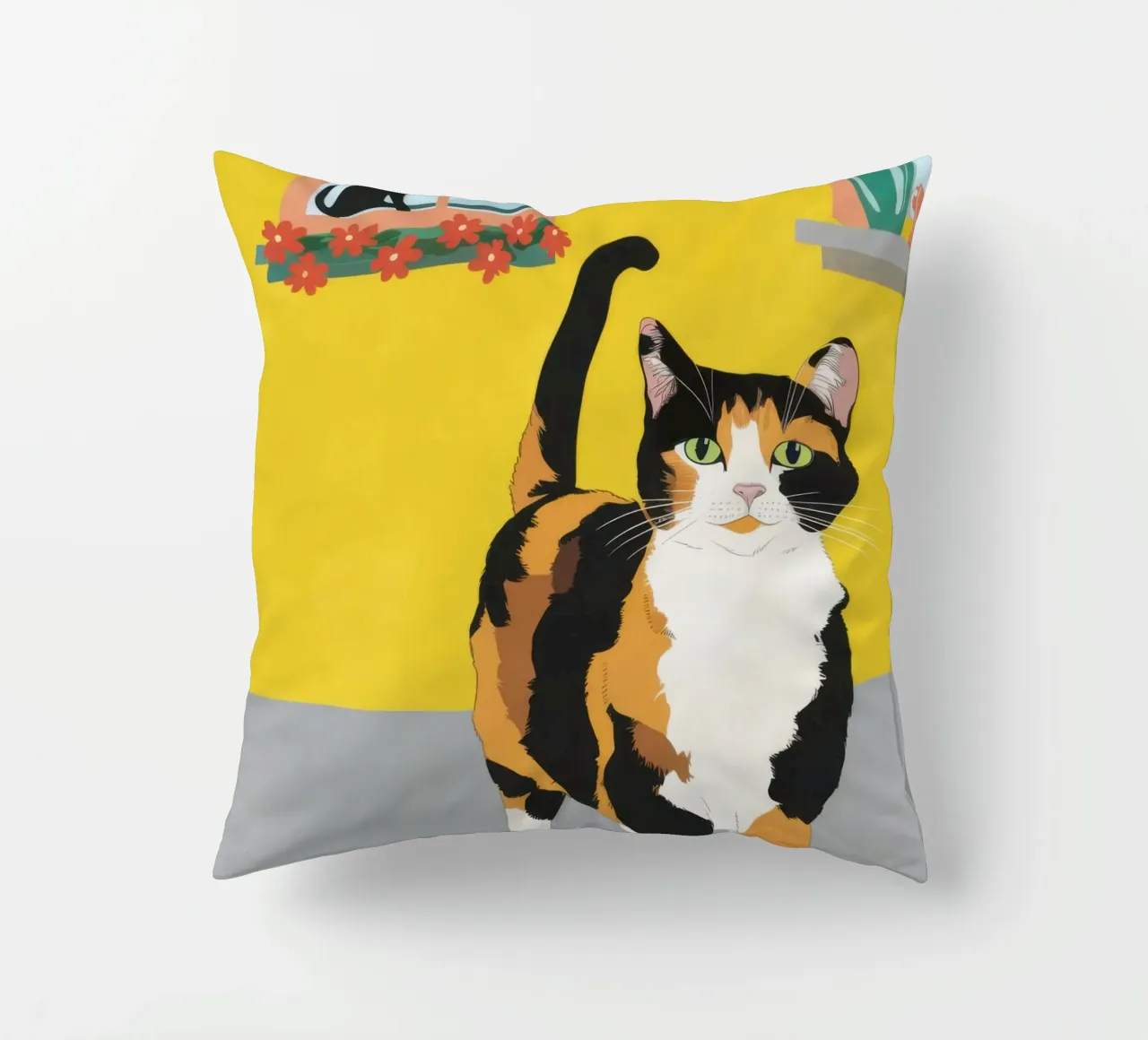 Calico Cat Poise cuscino da Frame Aura