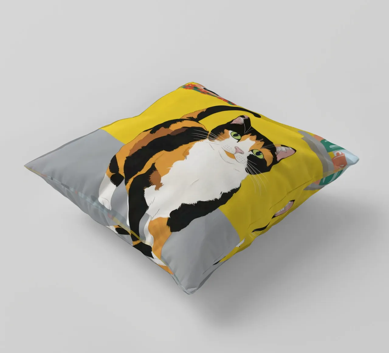 Calico Cat Poise cuscino da Frame Aura