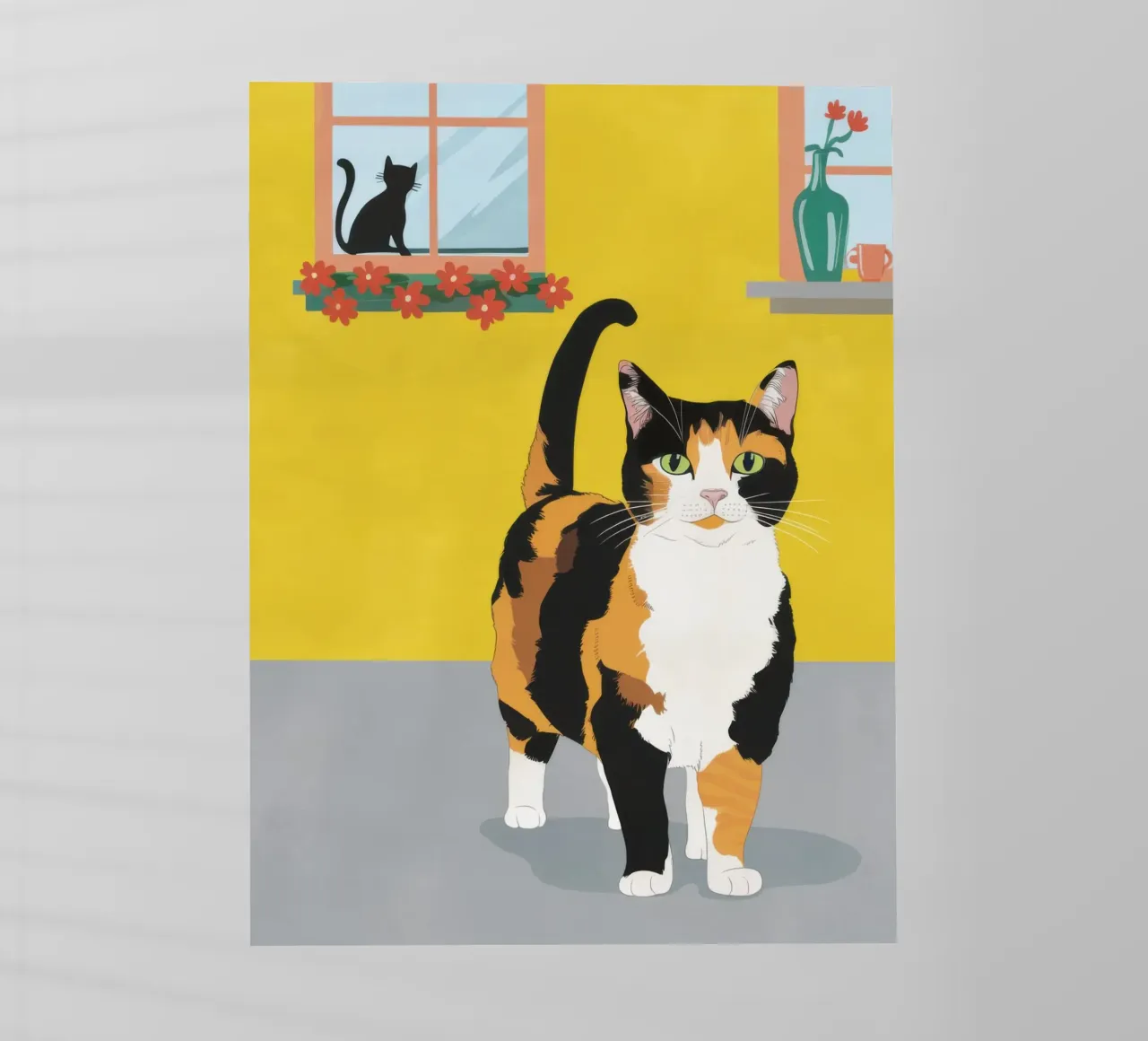 Calico Cat Poise pellicola backlit da Frame Aura