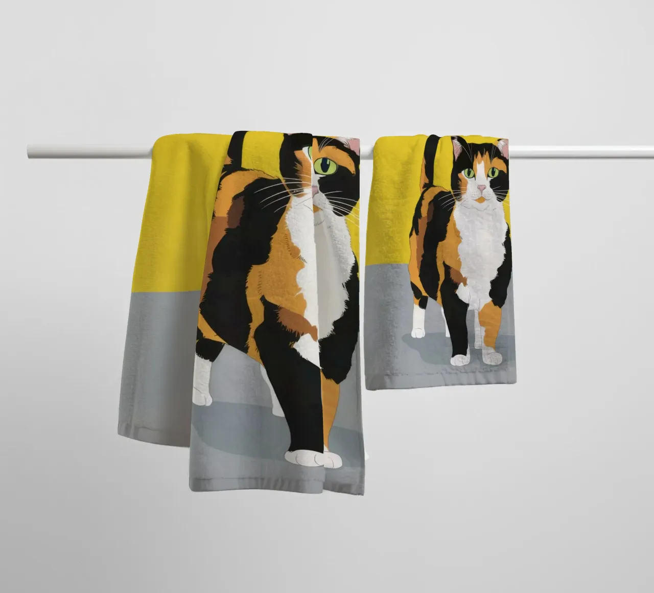 Calico Cat Poise asciugamano da bagno da Frame Aura
