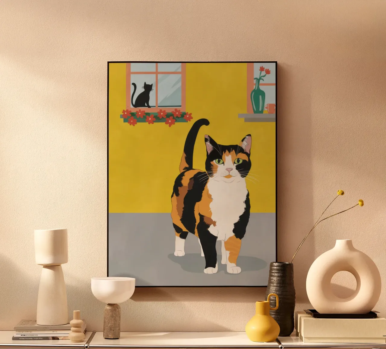 Calico Cat Poise plexiglass da Frame Aura
