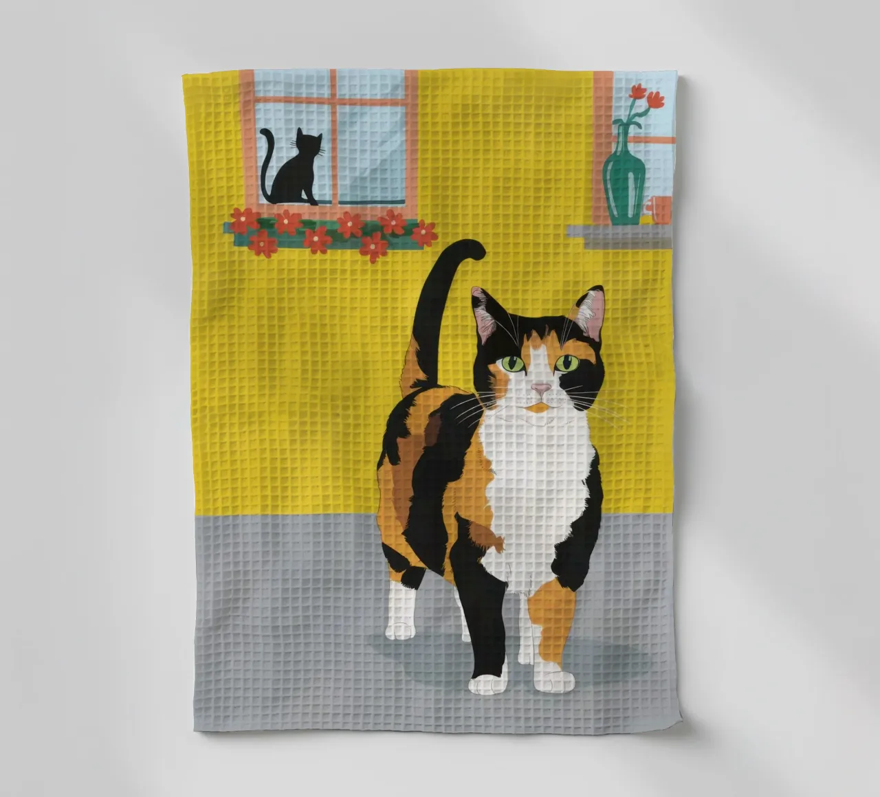 Calico Cat Poise canovaccio da cucina da Frame Aura