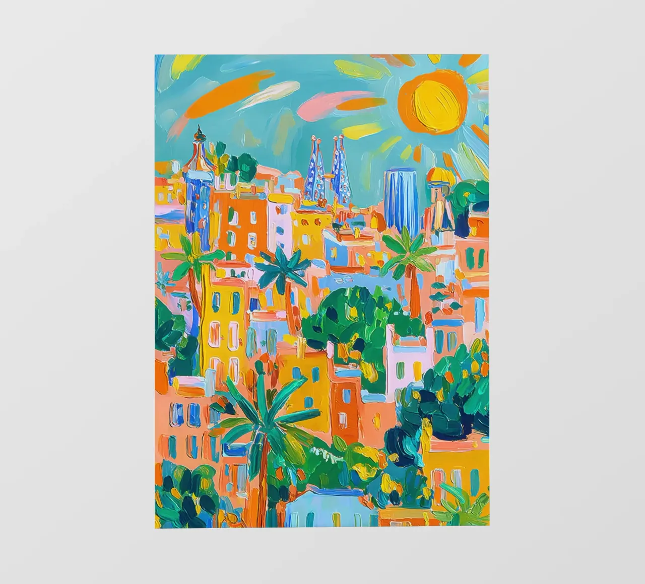 Barcellona Colori in stile Matisse pellicola backlit da ArtByNiki