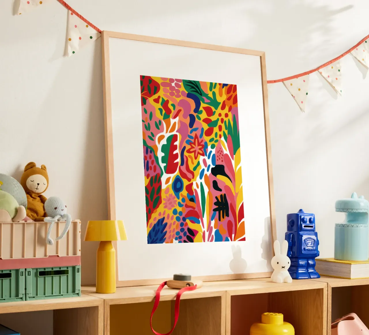 Giungla umana astratta poster con telaio in plastica da Frame Aura