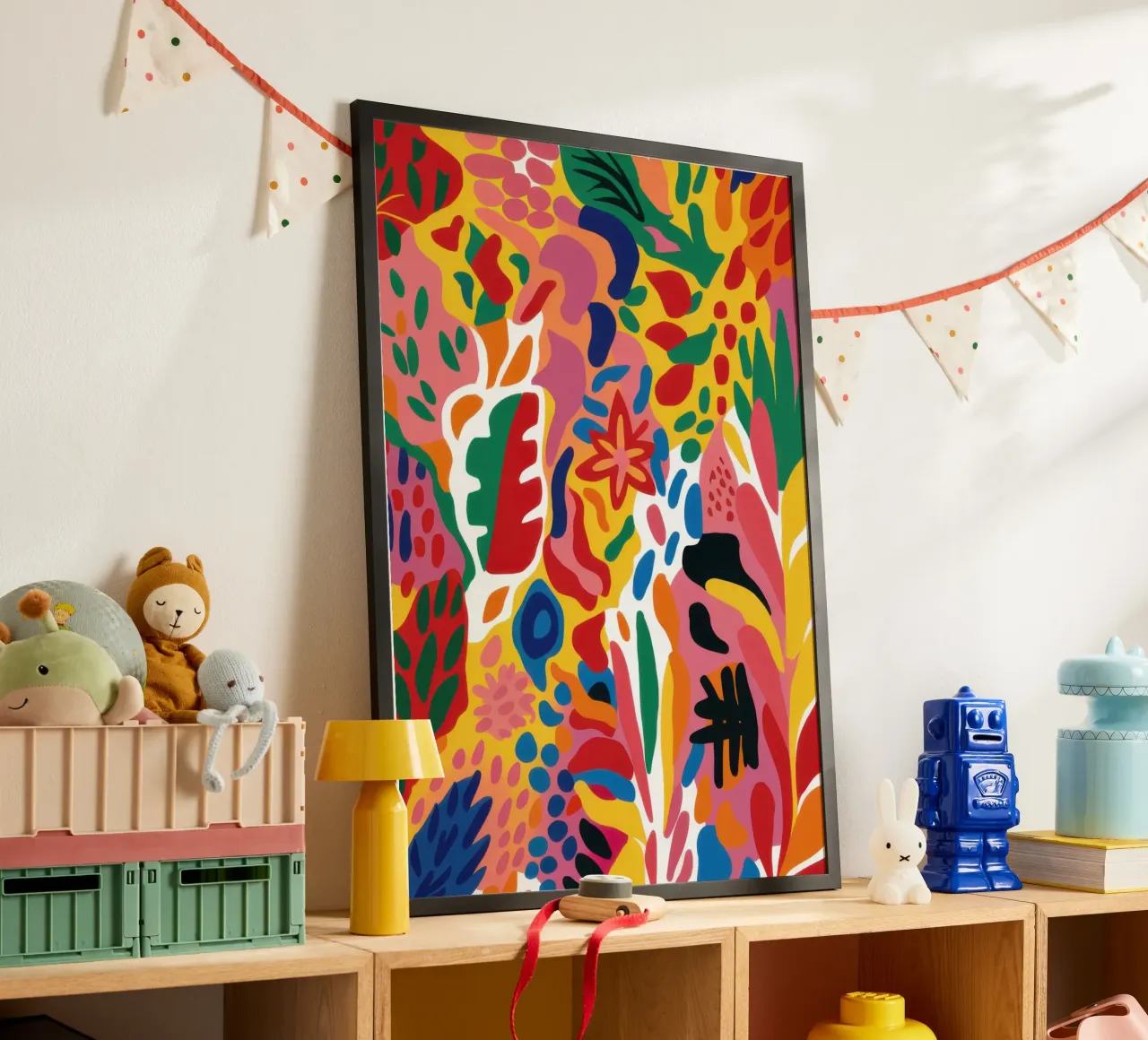 Giungla umana astratta poster con telaio in plastica da Frame Aura