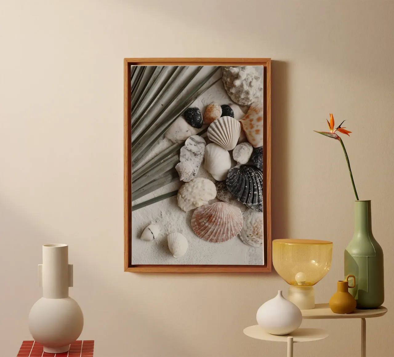 Shell Stories No 01 canvas met Baklijst van treechild