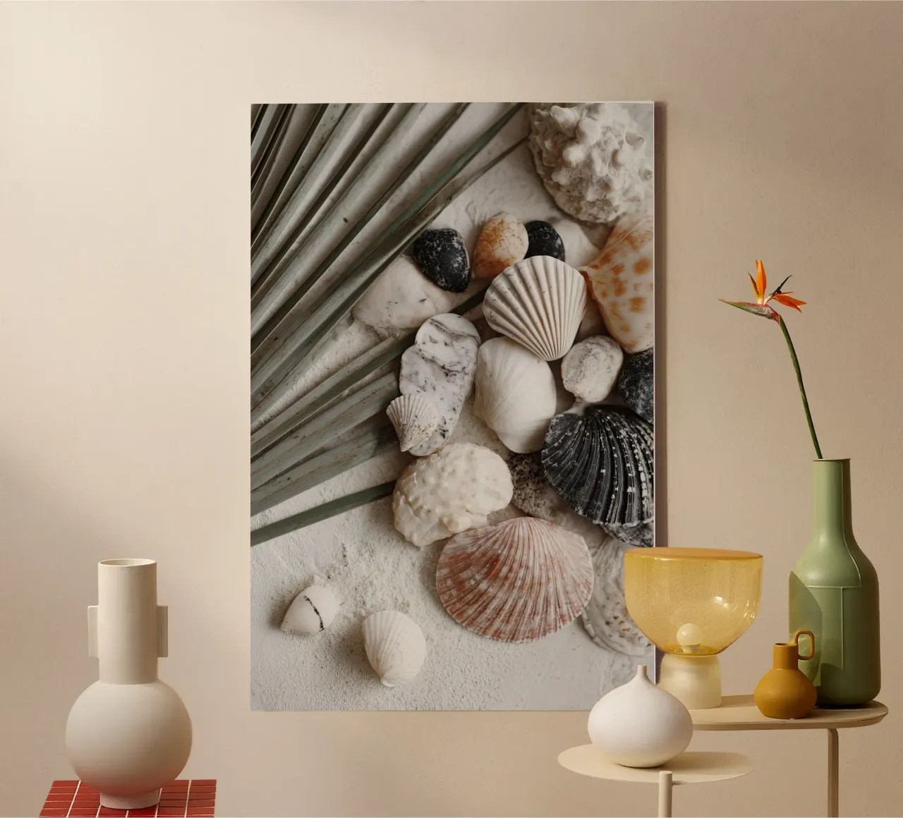 Shell Stories No 01 canvas met Baklijst van treechild
