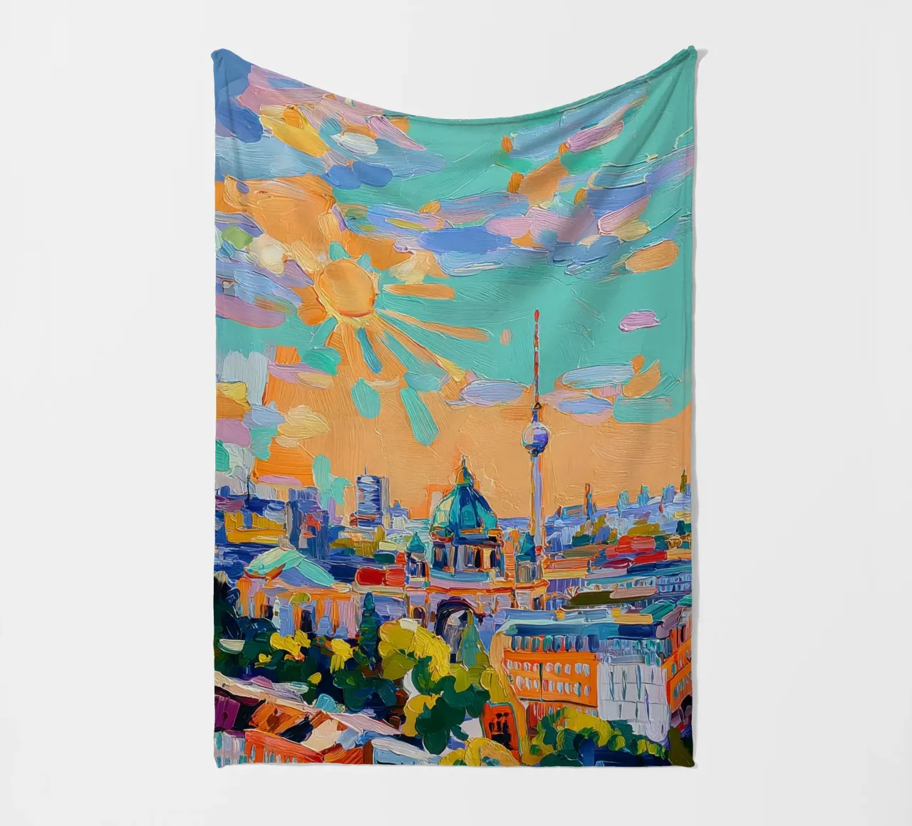 Skyline di Berlino in acrilico coperta in pile da Nikis Art Studio