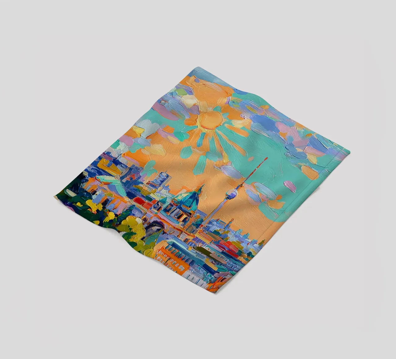Skyline di Berlino in acrilico coperta in pile da Nikis Art Studio