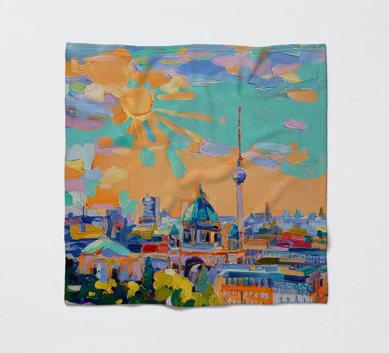 Skyline di Berlino in acrilico coperta in pile da Nikis Art Studio