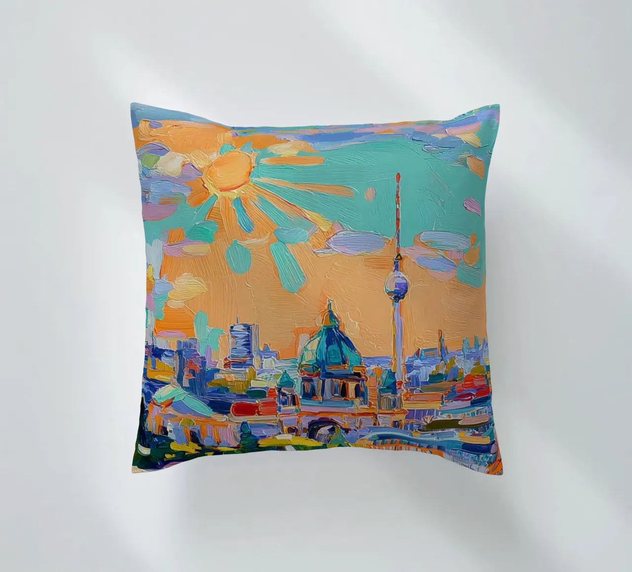 Skyline di Berlino in acrilico cuscino da Nikis Art Studio