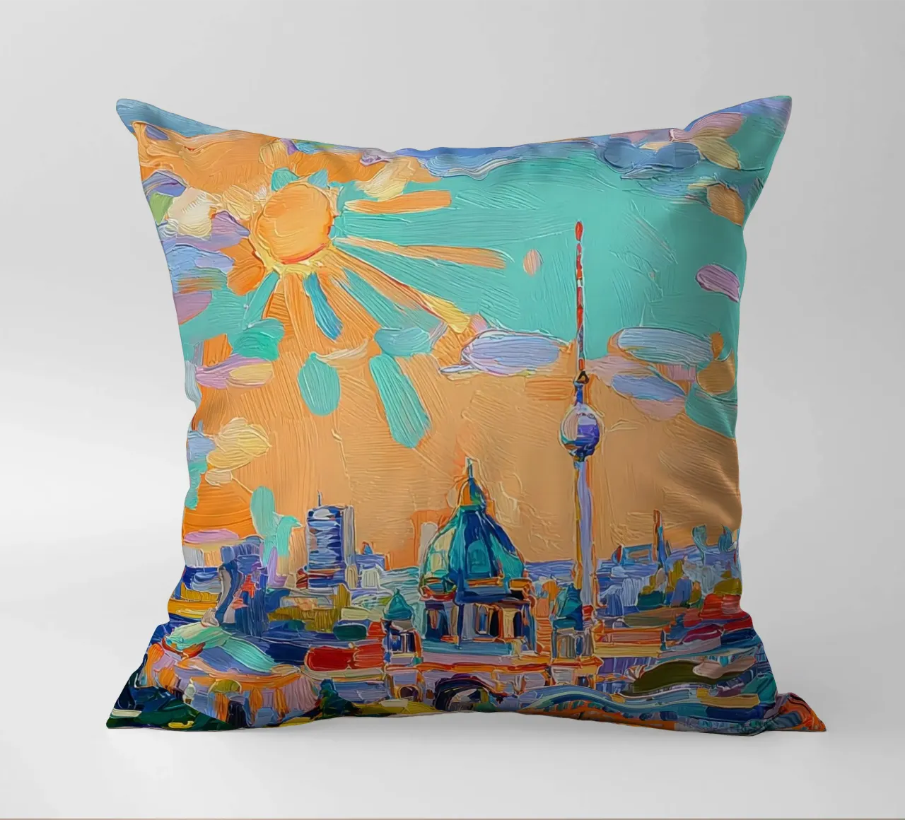 Skyline di Berlino in acrilico cuscino da Nikis Art Studio