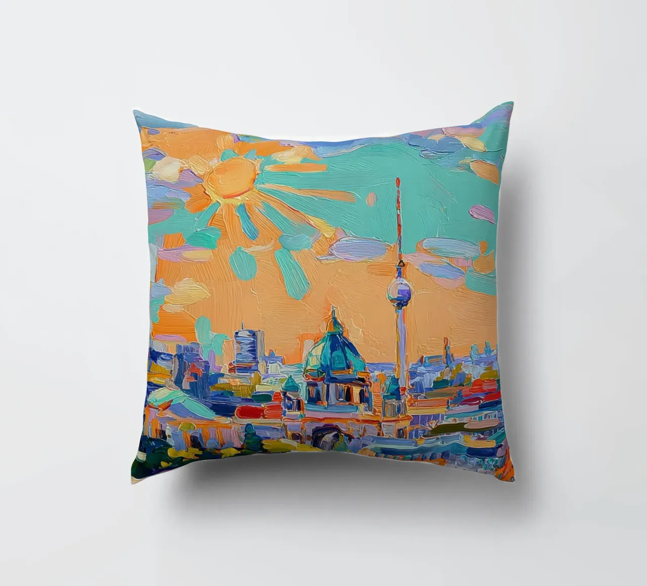 Skyline di Berlino in acrilico cuscino da Nikis Art Studio