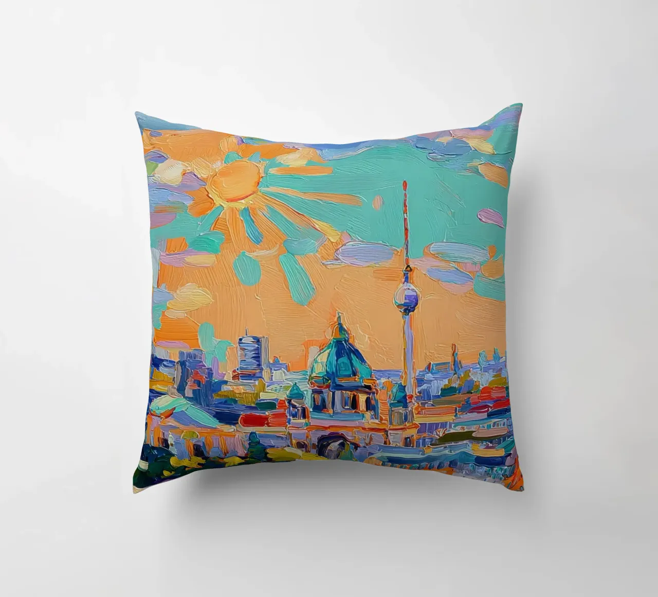Skyline di Berlino in acrilico cuscino da Nikis Art Studio