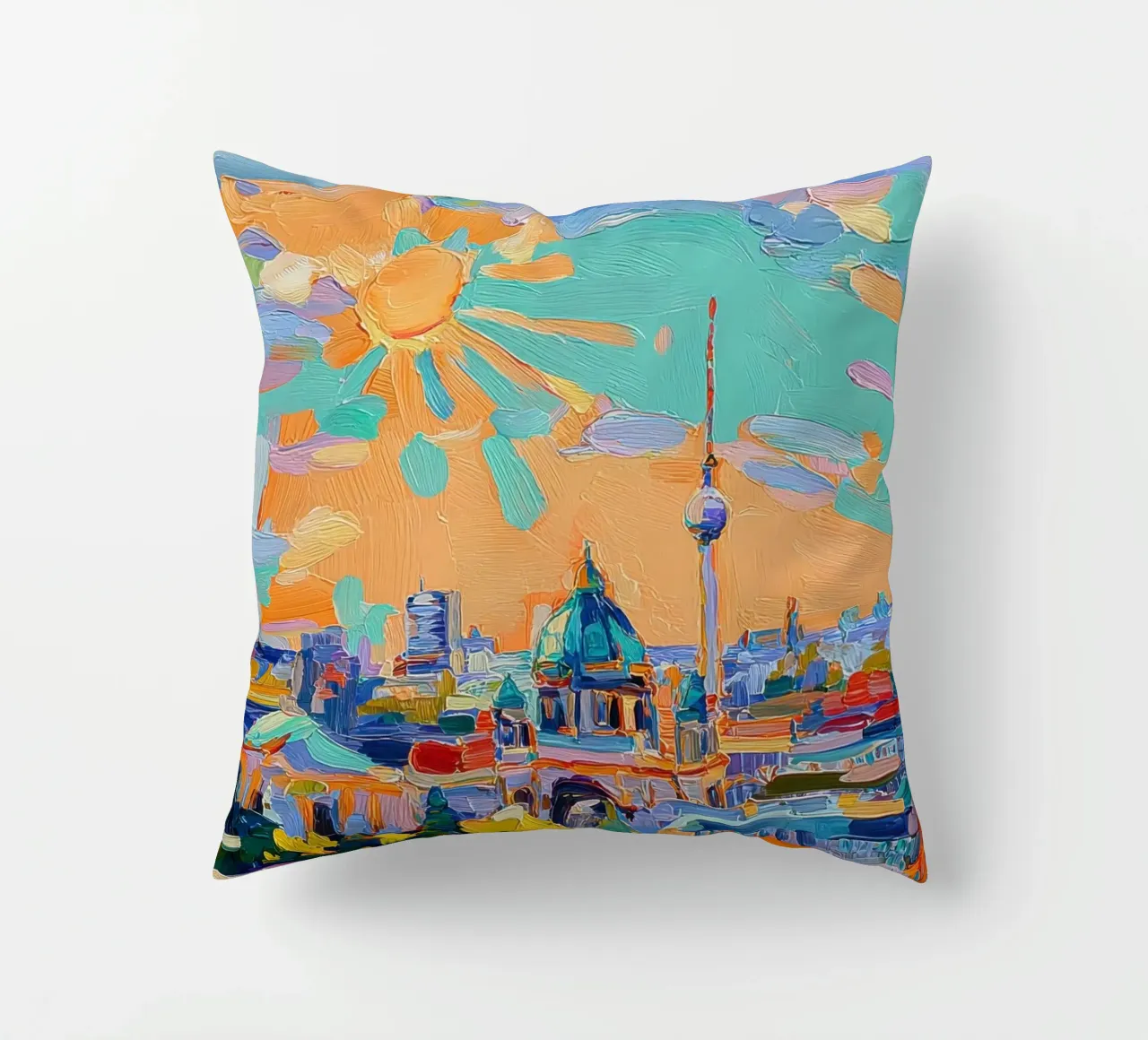 Skyline di Berlino in acrilico cuscino da Nikis Art Studio