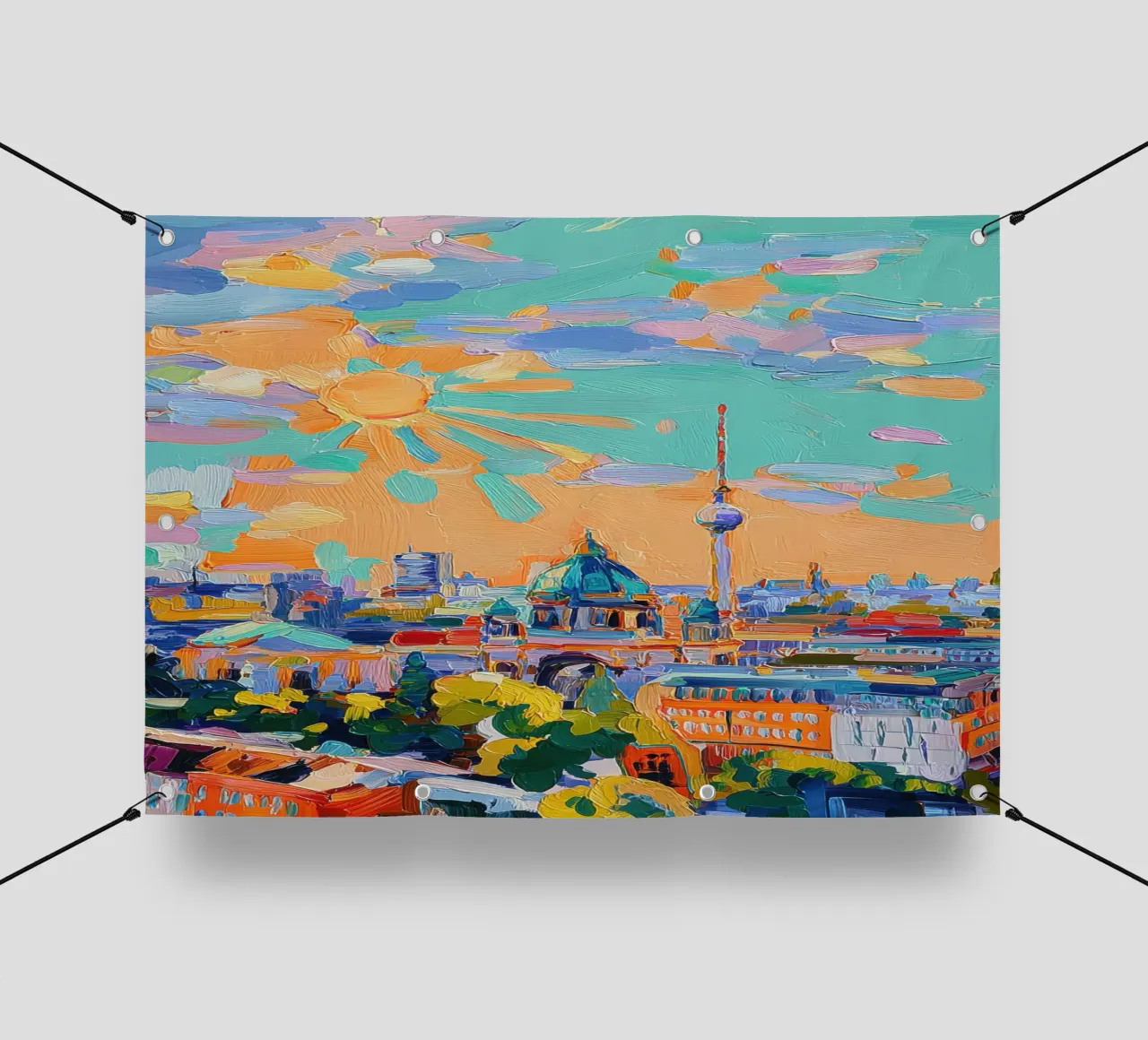 Skyline di Berlino in acrilico telo in pvc da Nikis Art Studio