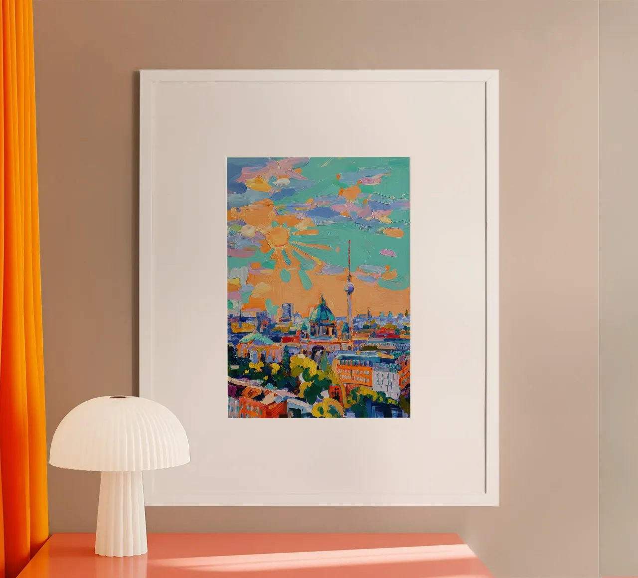 Skyline di Berlino in acrilico poster con telaio in plastica da Nikis Art Studio