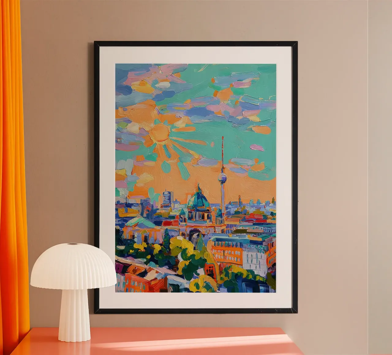 Skyline di Berlino in acrilico poster con telaio in plastica da Nikis Art Studio