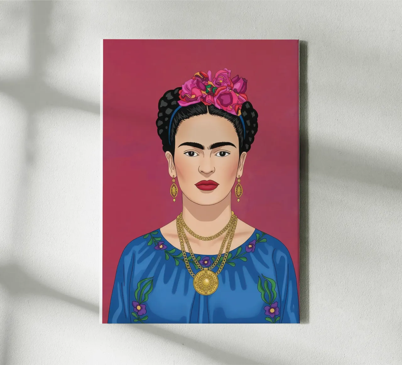 Frida Kahlo Illustration tela con Cornice a cassetta da Attaboy Dsgn