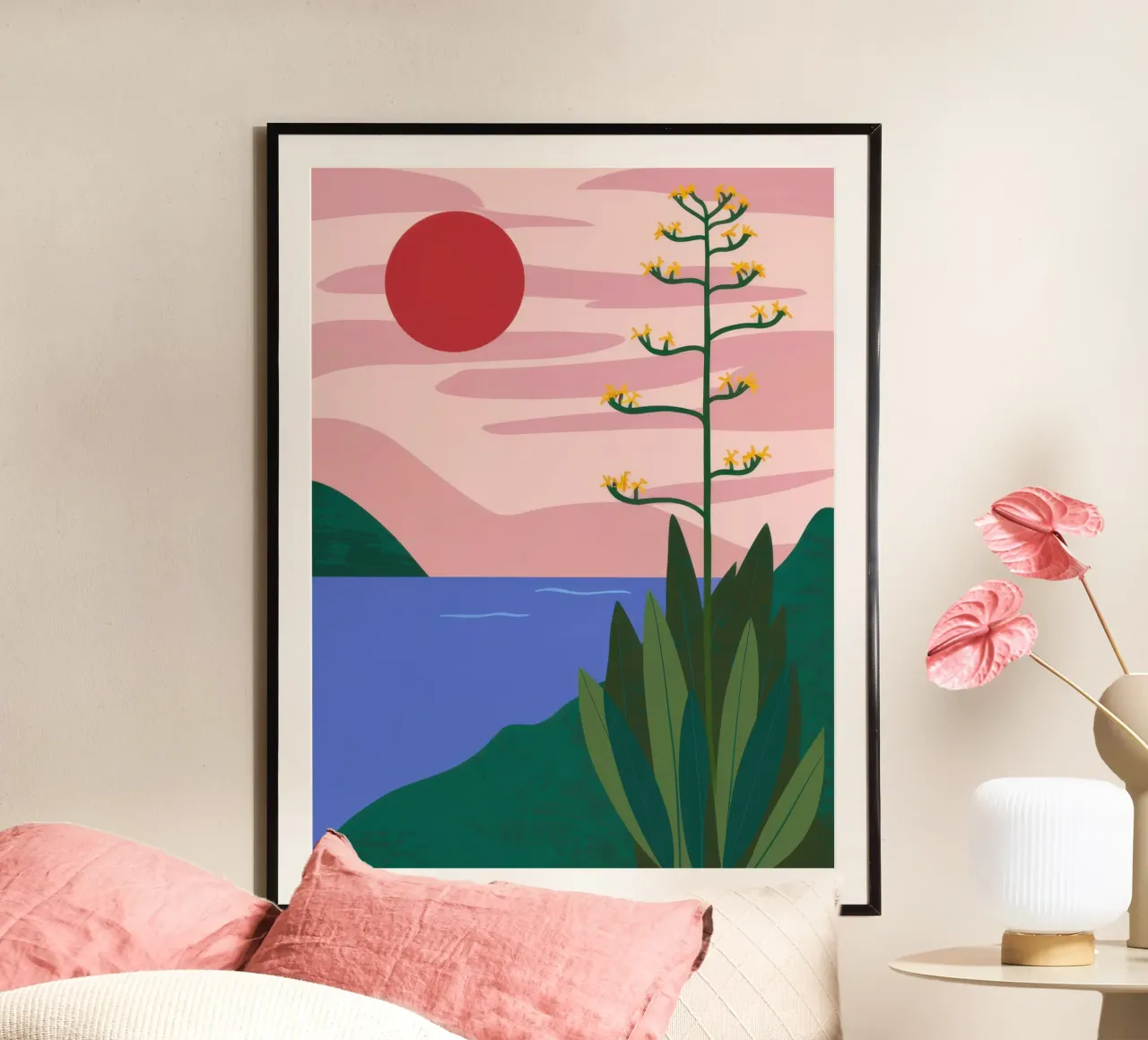 Agave del Sole Cremisi poster da Frame Aura