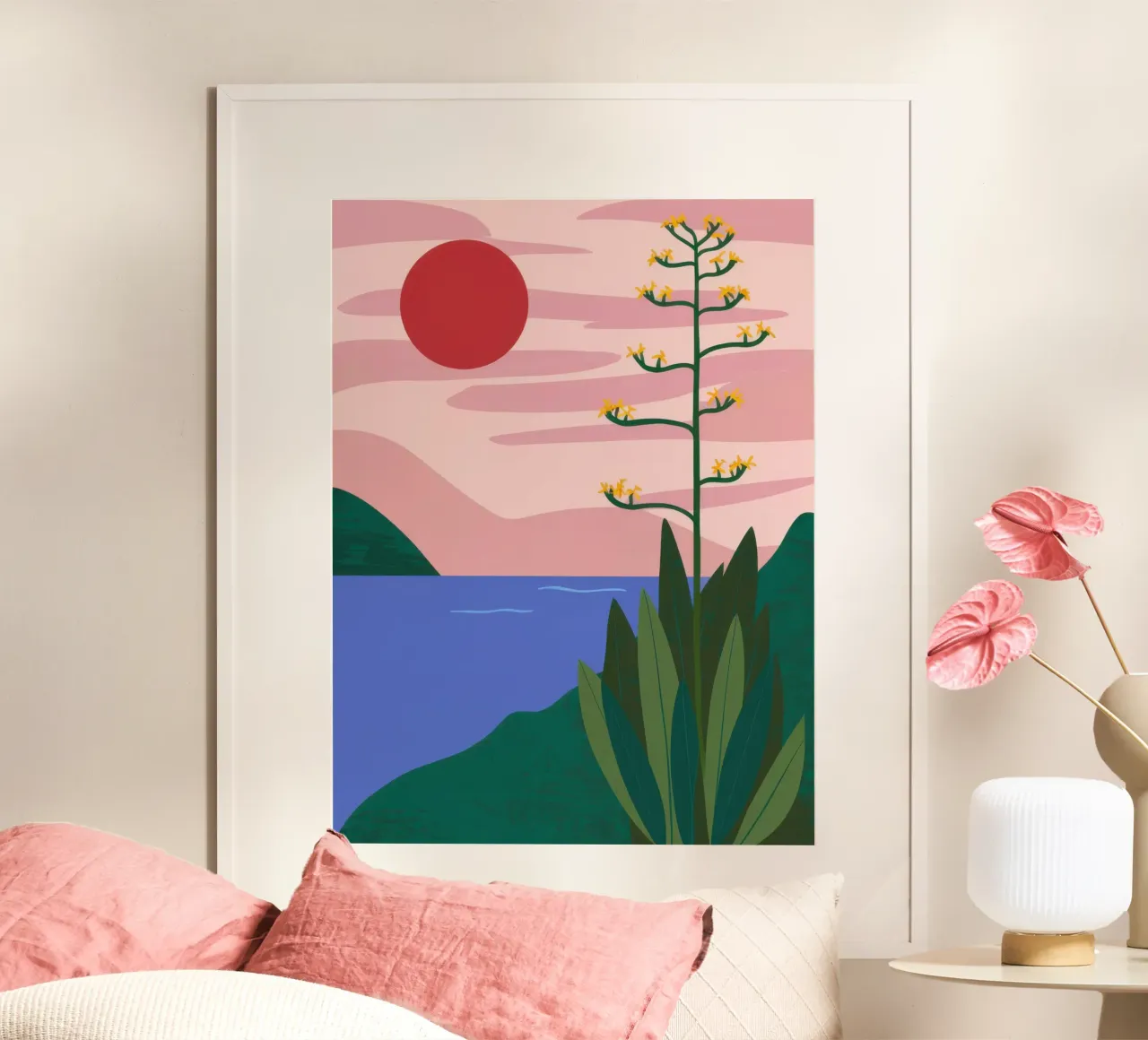 Agave del Sole Cremisi poster da Frame Aura