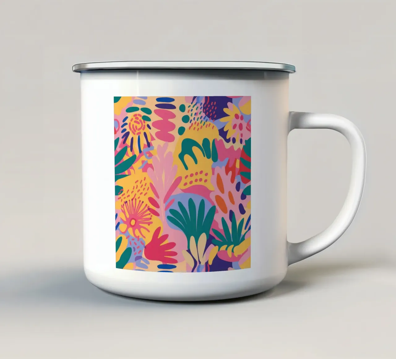 Psychedelische koraaltuin emaille mok van Frame Aura