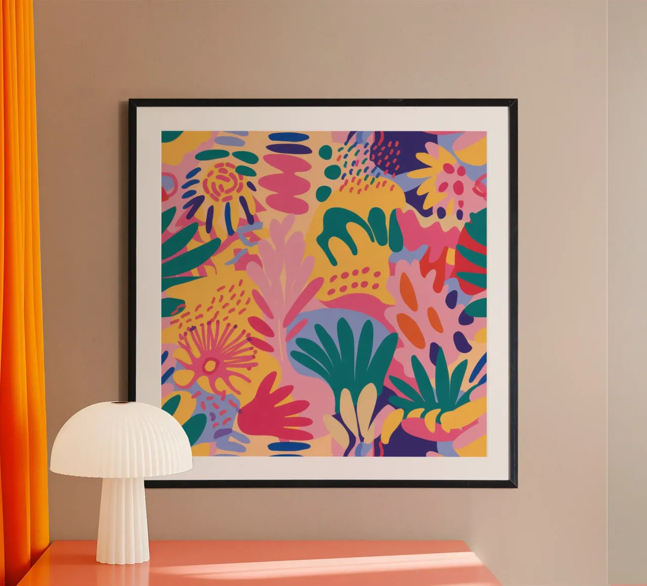 Giardino di corallo psichedelico poster con telaio in plastica da Frame Aura