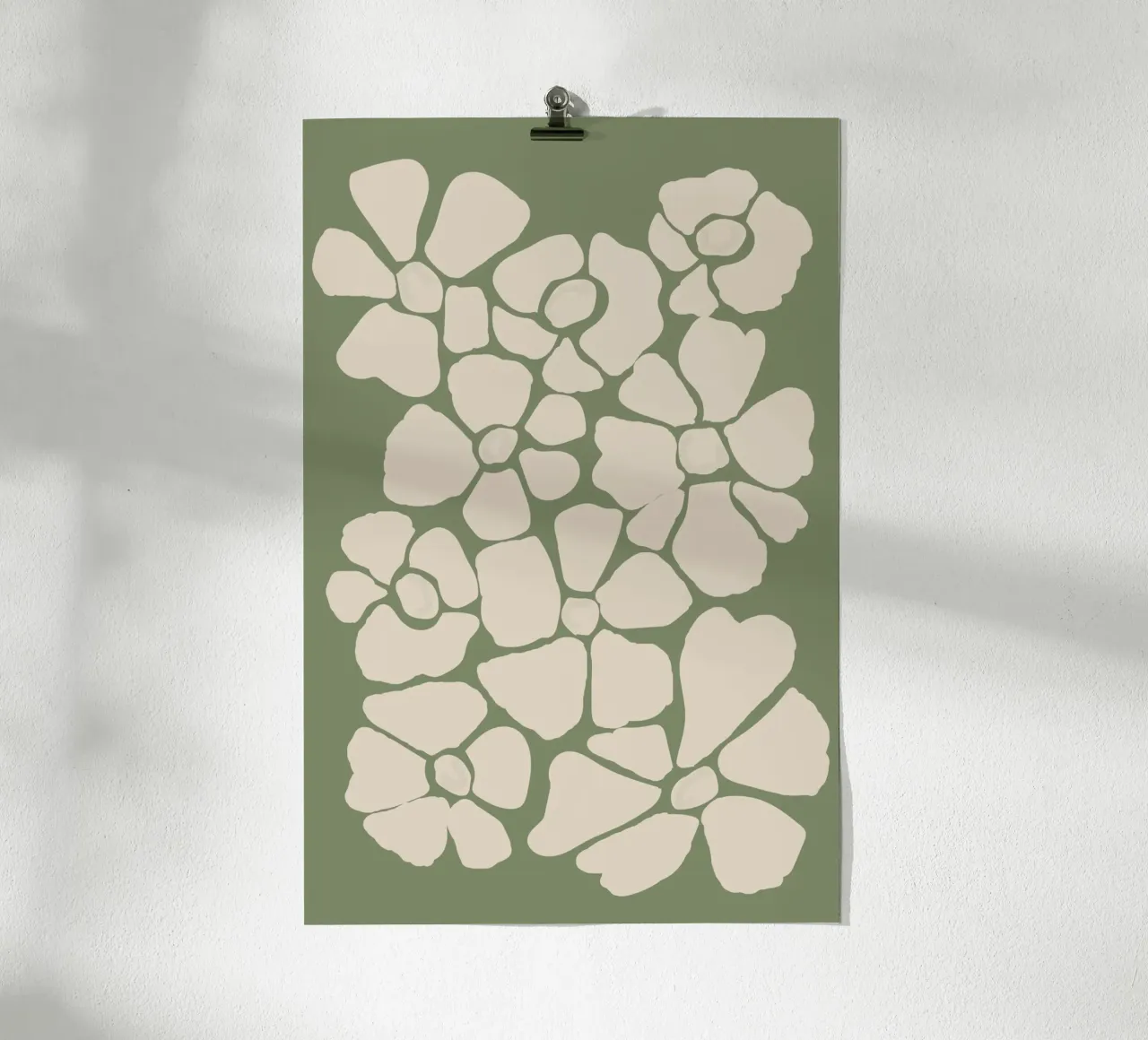 Floreale astratto verde salvia poster da Melloi Art Print