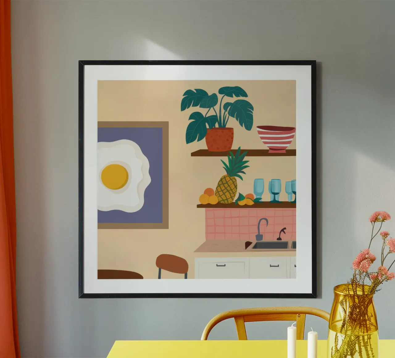 La quiete della cucina soleggiata poster da Frame Aura