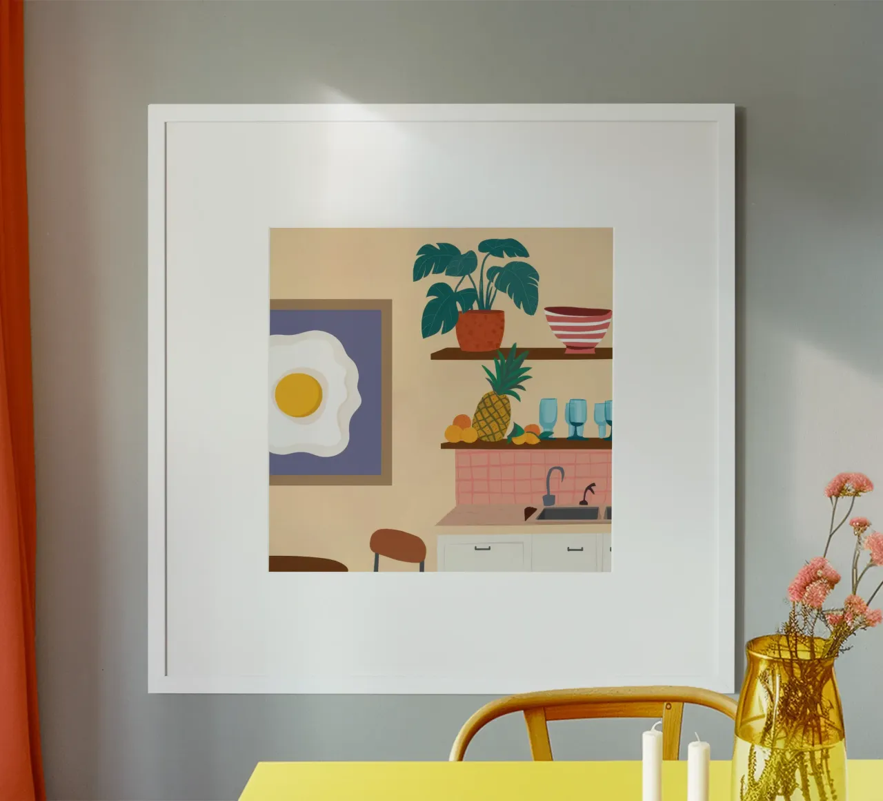 La quiete della cucina soleggiata poster da Frame Aura