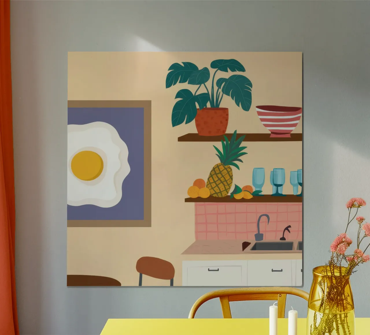 La quiete della cucina soleggiata poster da Frame Aura