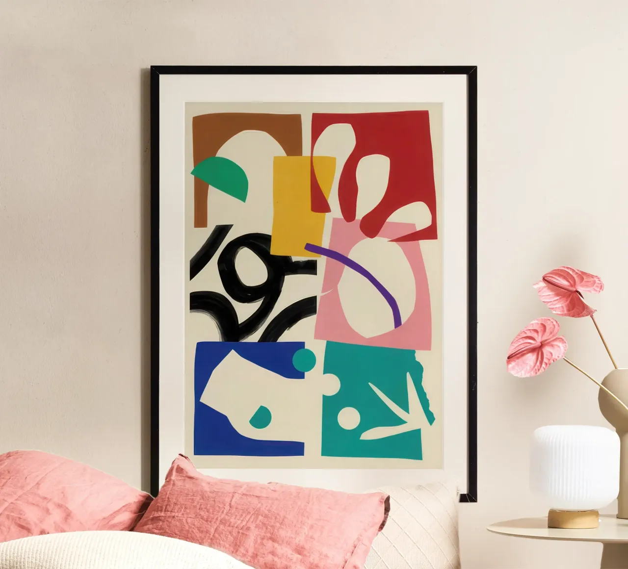 Giardino di carta poster con telaio in legno da Retrorise