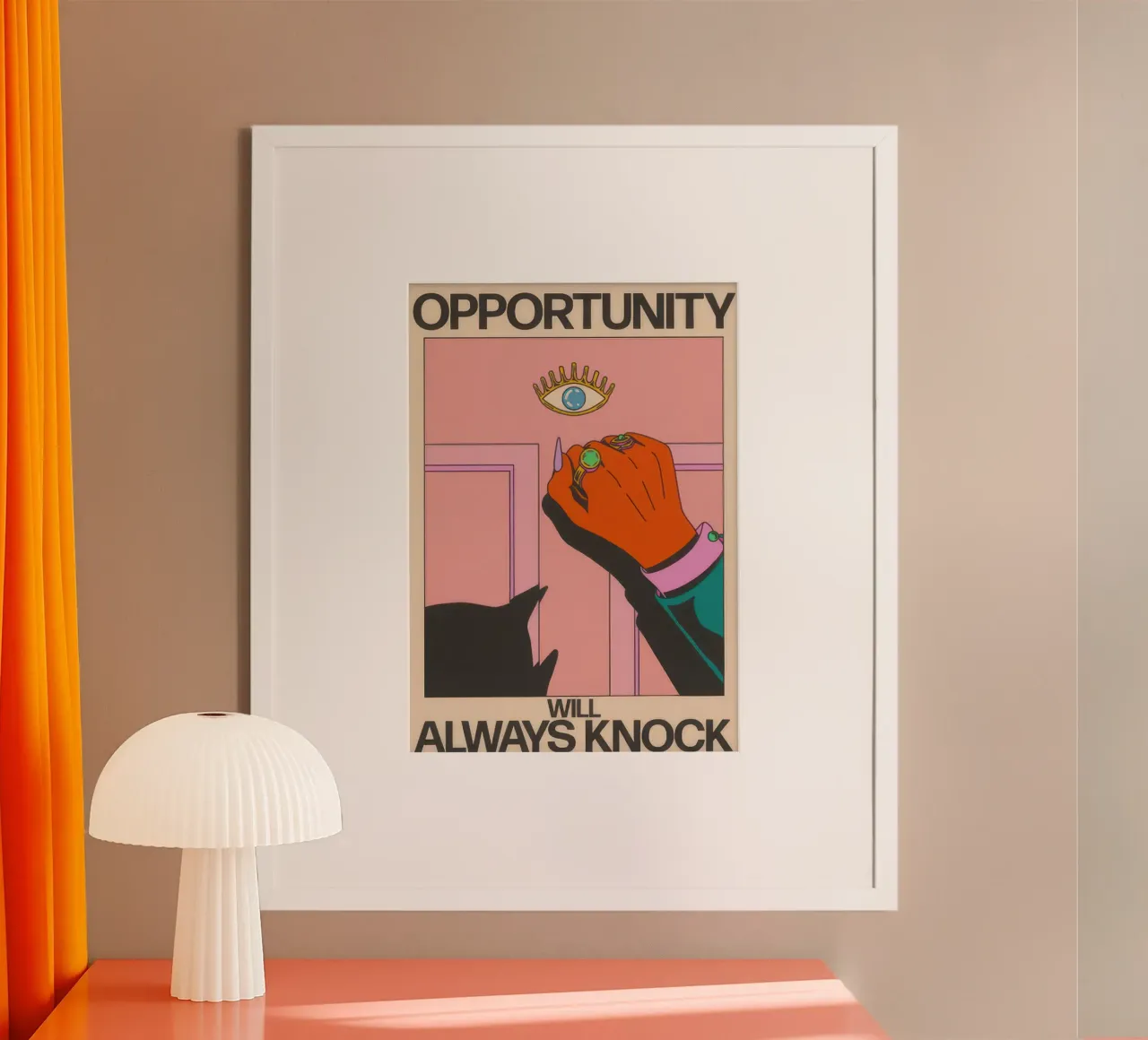 L'opportunità busserà sempre poster con telaio in legno da Retrorise