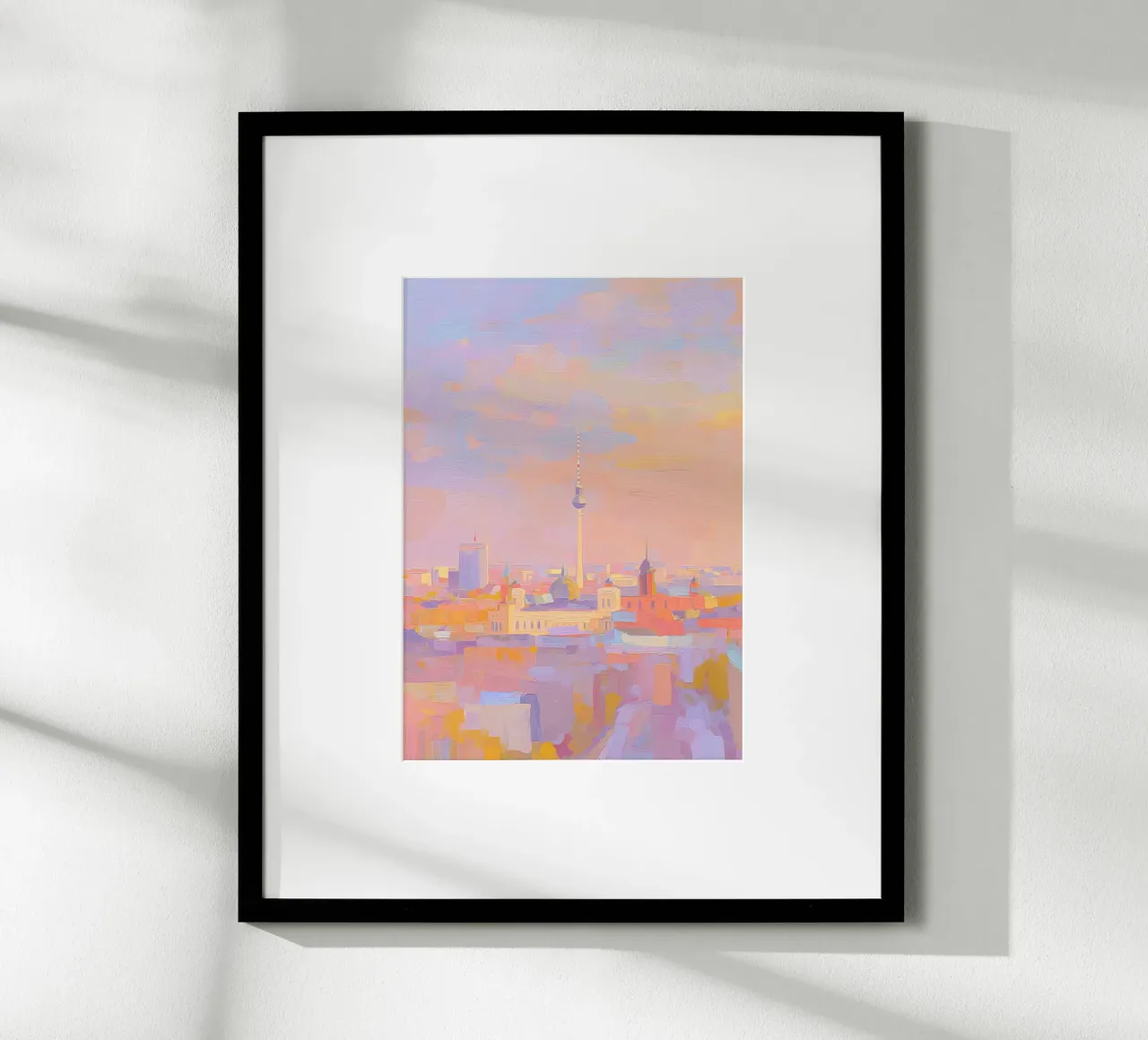 Illustrazione a pastello dello skyline di Berlino poster da Nikis Art Studio