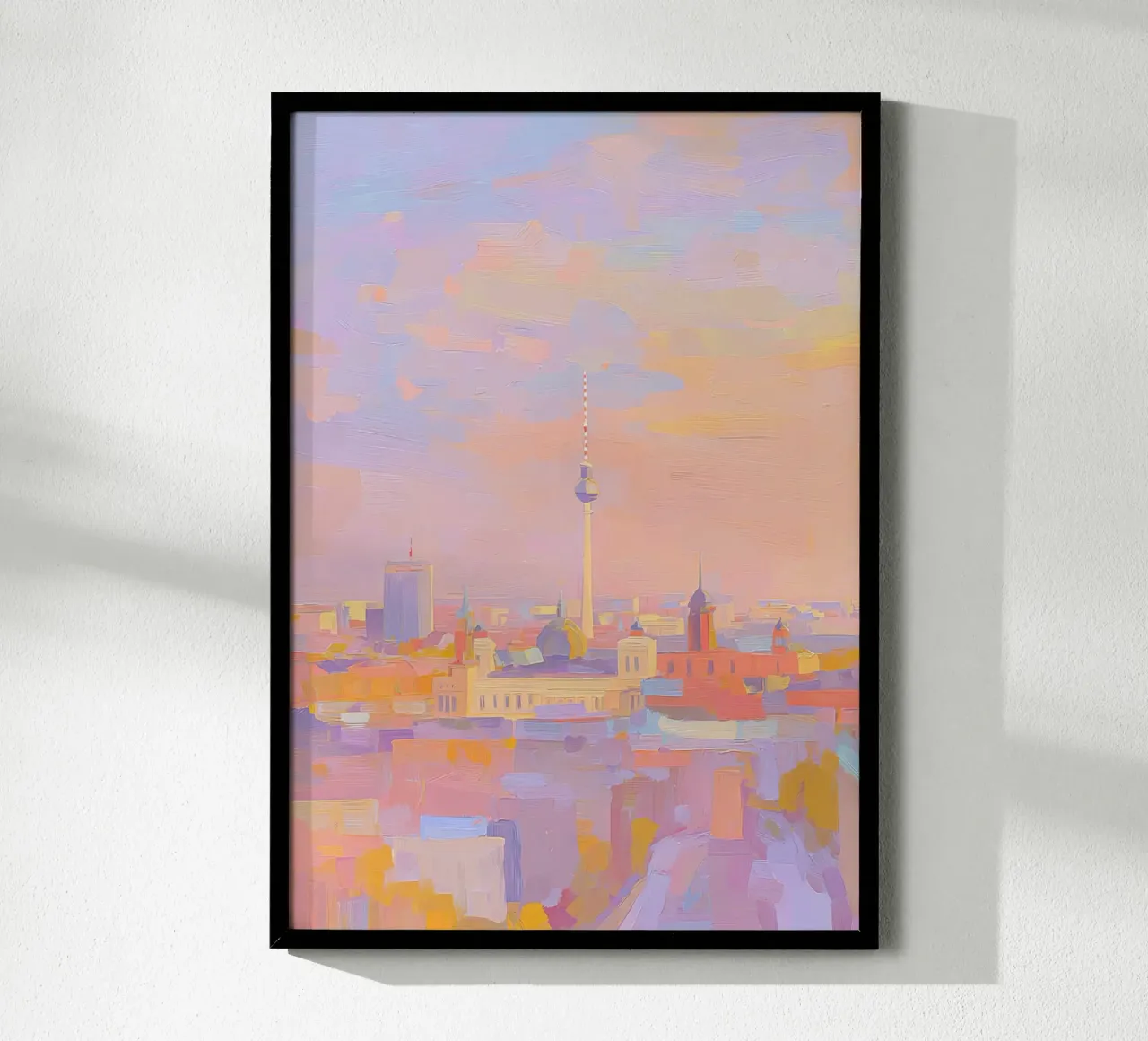 Illustrazione a pastello dello skyline di Berlino poster da Nikis Art Studio