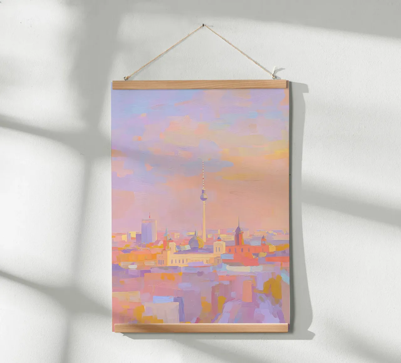 Illustrazione a pastello dello skyline di Berlino poster da Nikis Art Studio