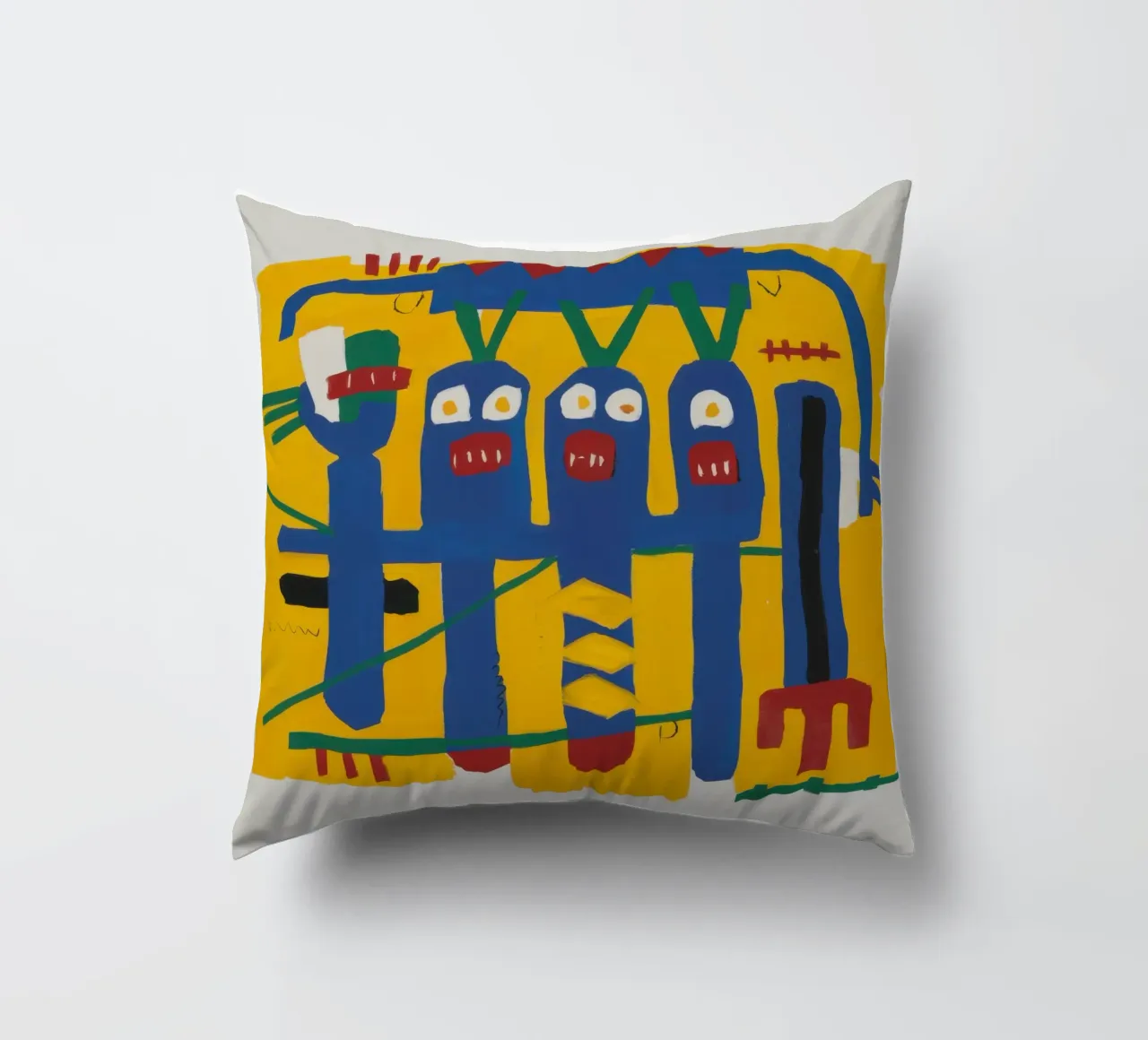 Totem primal bleu coussin de Frame Aura