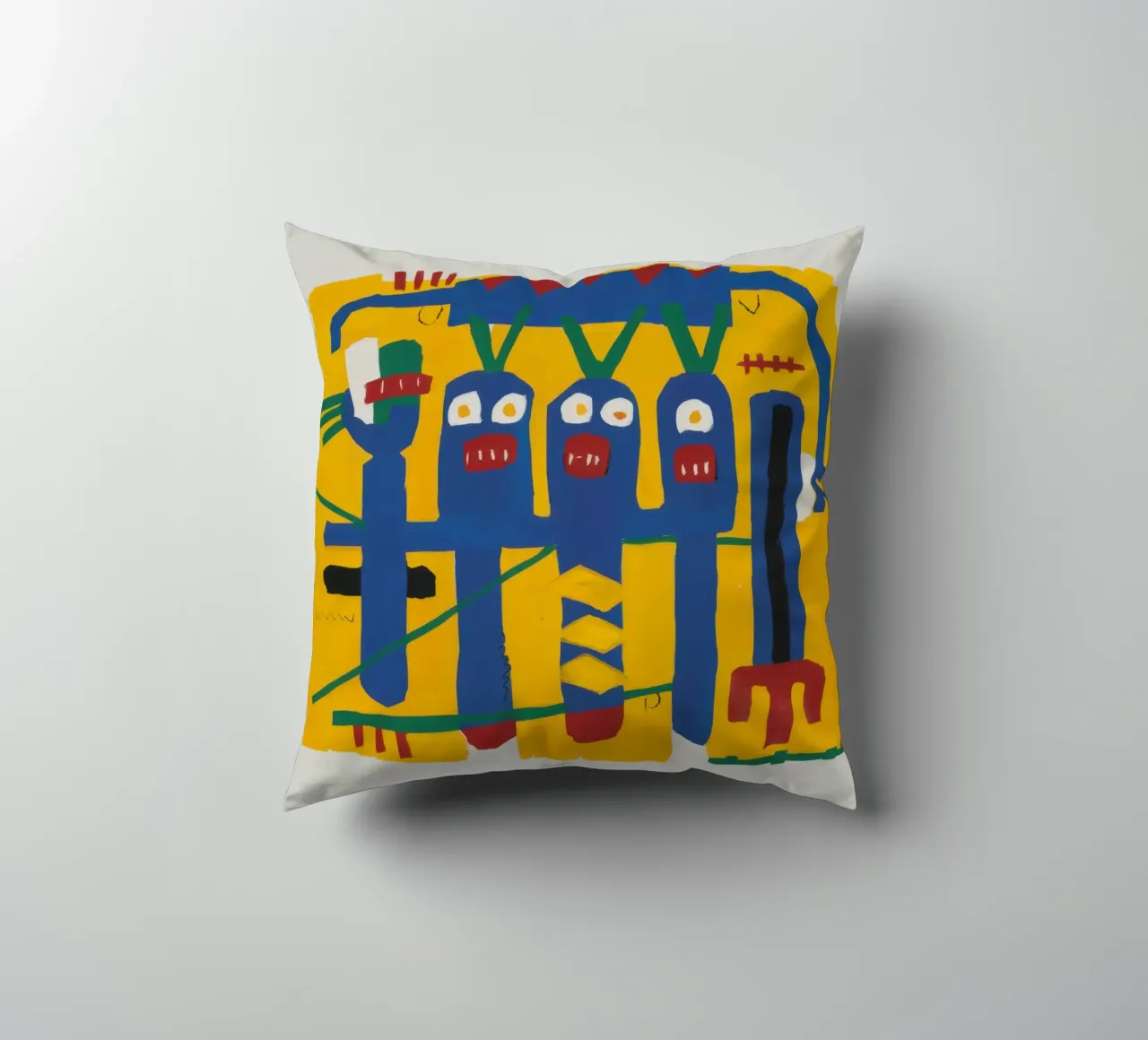 Totem primal bleu coussin de Frame Aura