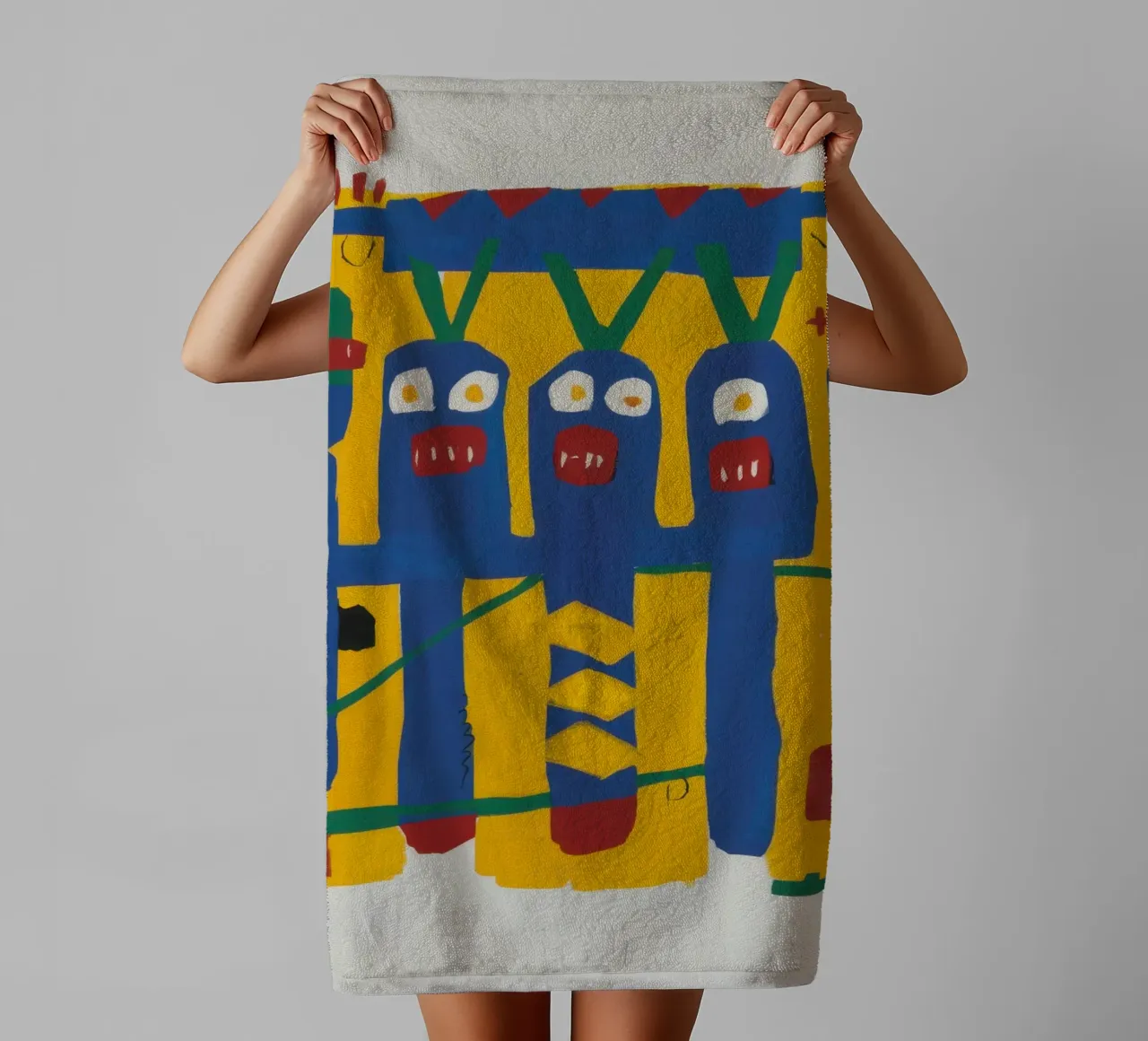 Totem primordiale blu asciugamano da bagno da Frame Aura