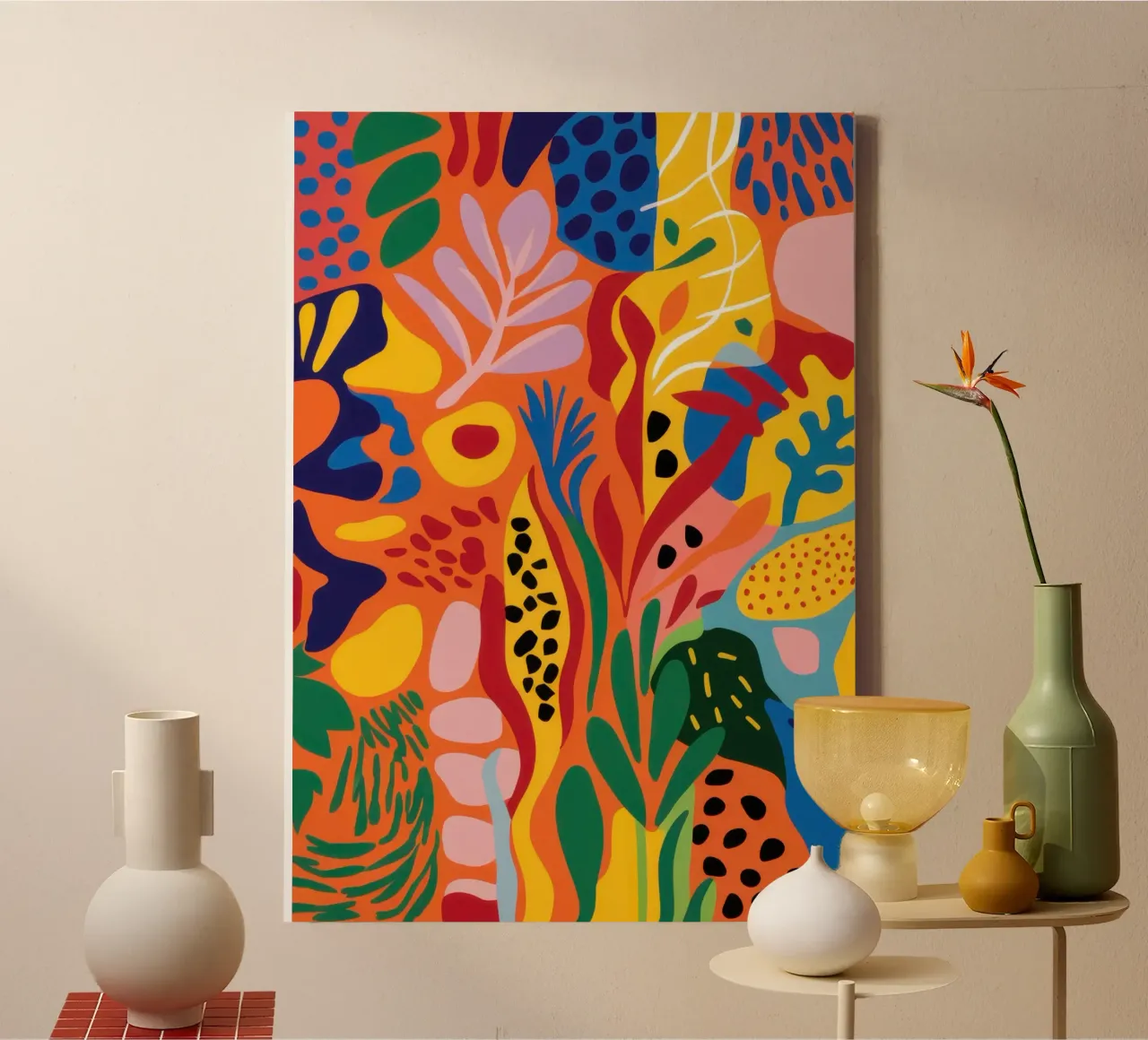 Chromatic Cellular Dream canvas with Floater frame by Sure Paint