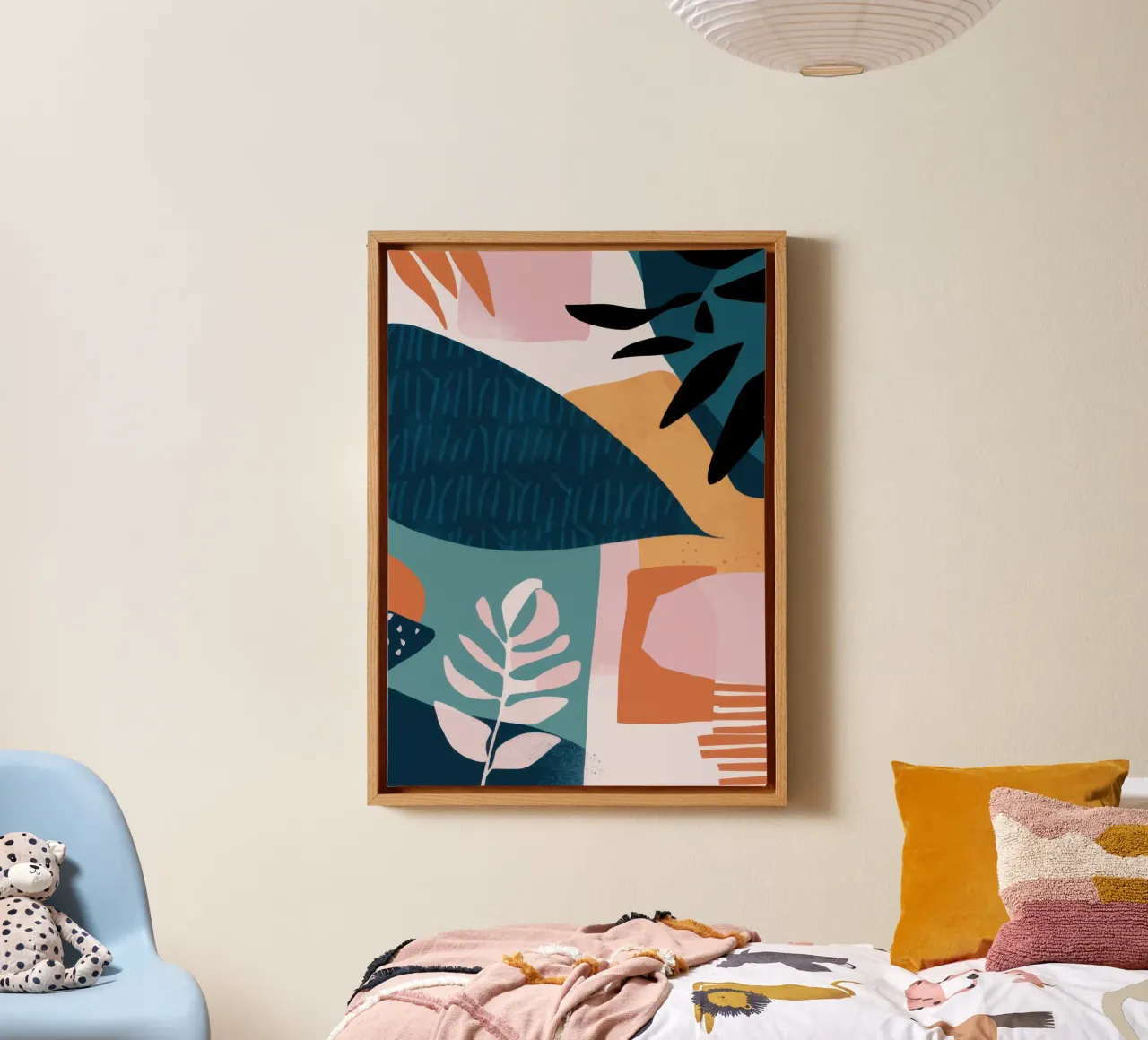 Serene vorm collage canvas met Baklijst van Sure Paint