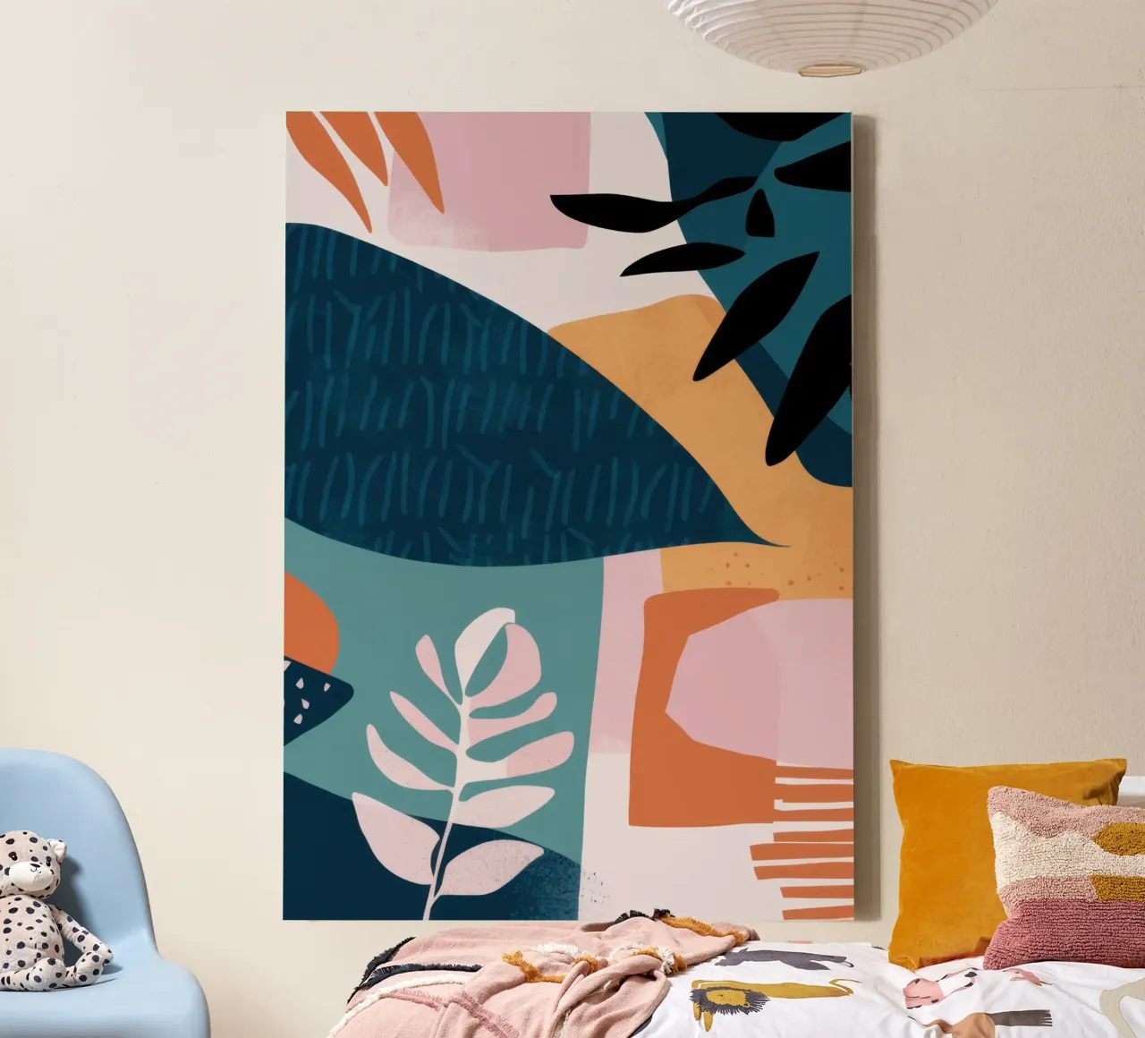 Serene vorm collage canvas met Baklijst van Sure Paint