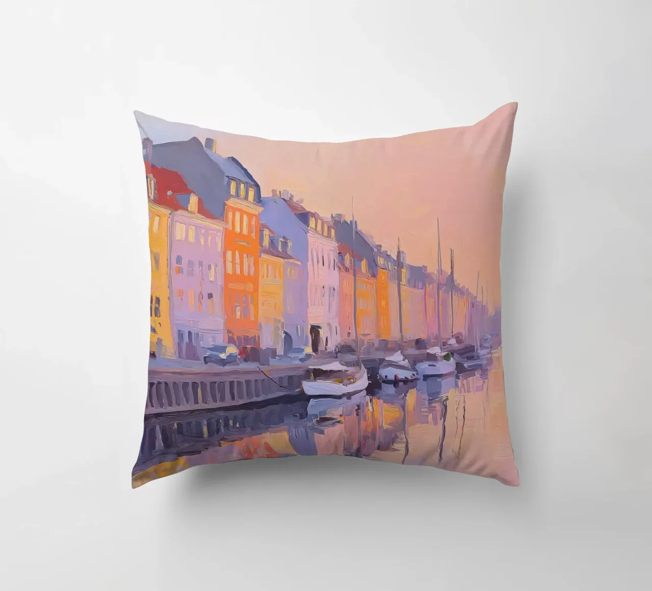 Porto di Copenaghen pastello cuscino da Nikis Art Studio