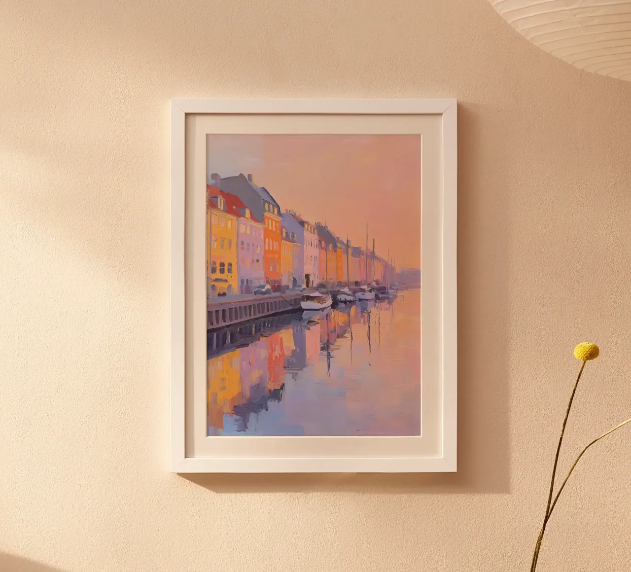 Porto di Copenaghen pastello poster con telaio in alluminio da Nikis Art Studio