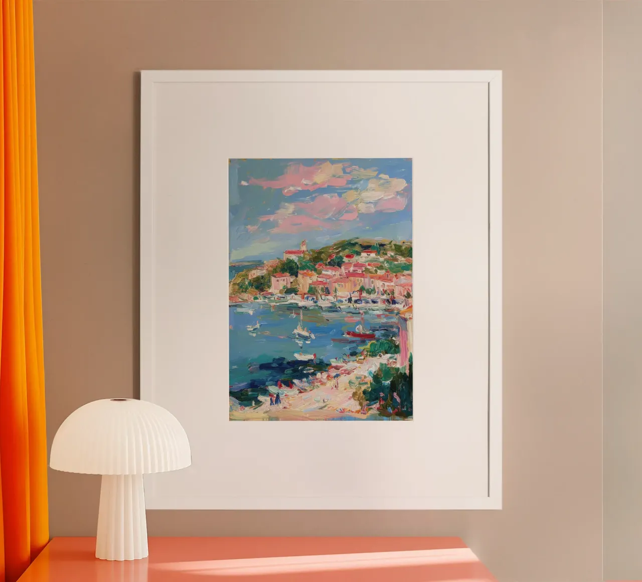 Pittura ad olio della Costa Azzurra poster da Nikis Art Studio