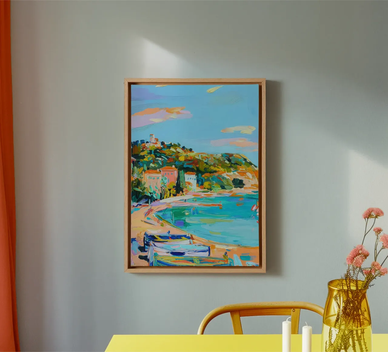Saint-Tropez Matisse dipinto ad olio tela con Cornice a cassetta da Nikis Art Studio