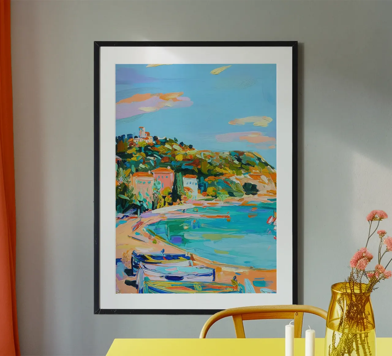 Saint-Tropez Matisse dipinto ad olio poster da Nikis Art Studio